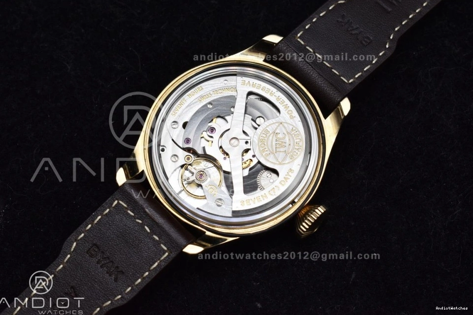 Brown on ZF Leather A Bronze Strap IW501005 Minimalist Real 519 1:1 Edition Dial Pilot Black Big Best 1121